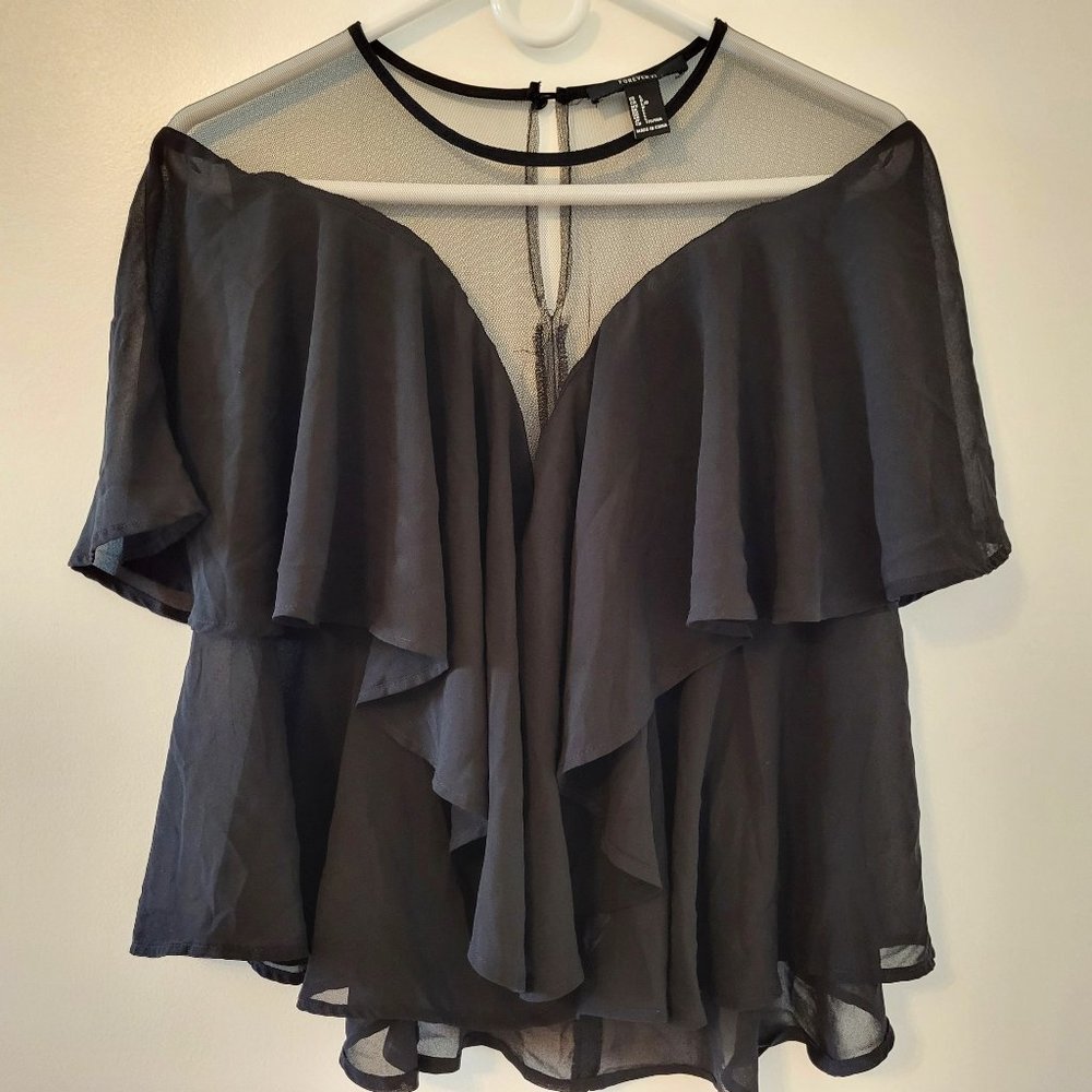 Forever 21 Black flutter top
